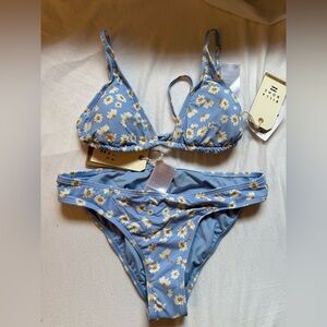 Billabong blue daisy bikini